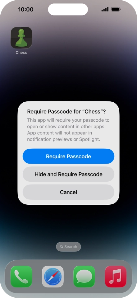 Press Require Passcode. Press Require Passcode.