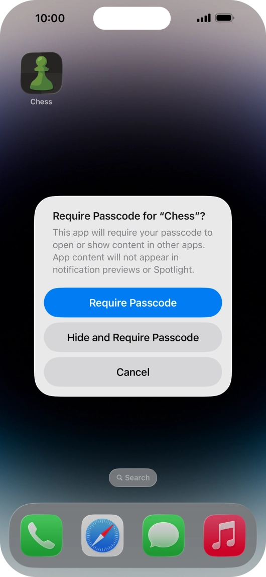 Press Require Passcode. Press Require Passcode.