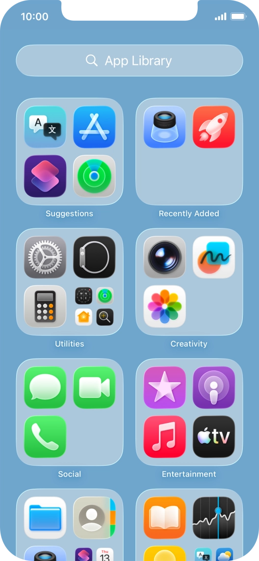 Press the required app. Press the required app.