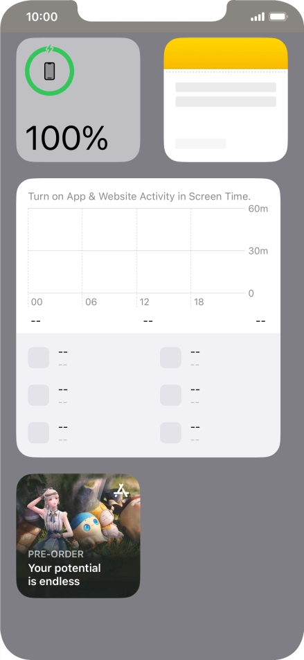 Press and hold the required widget until a pop-up menu is displayed. Press and hold the required widget until a pop-up menu is displayed.