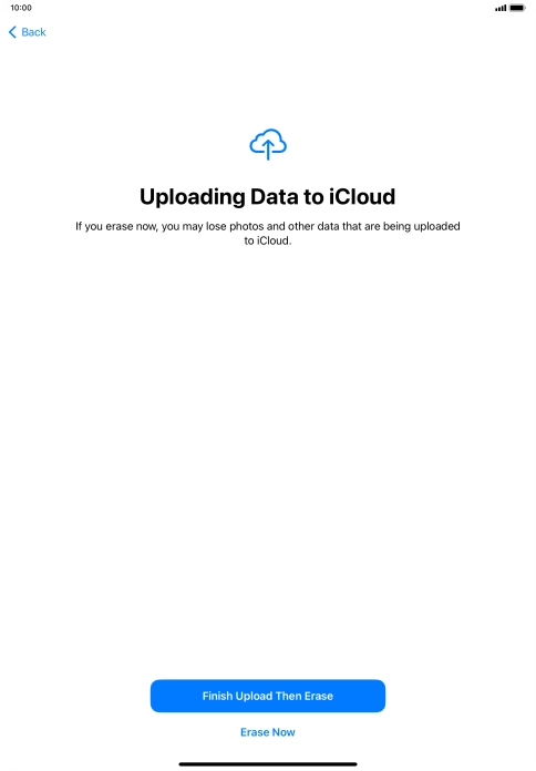 Press the required setting. Press the required setting.