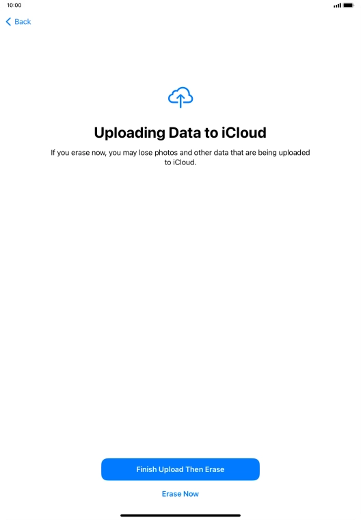 Press the required setting. Press the required setting.