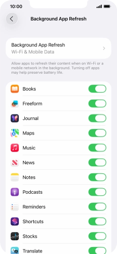 Press Background App Refresh. Press Background App Refresh.