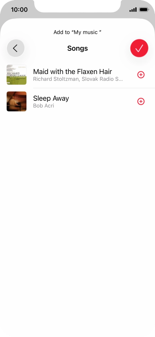 Go to the required category and press the add icon next to the required audio file. Go to the required category and press the add icon next to the required audio file.