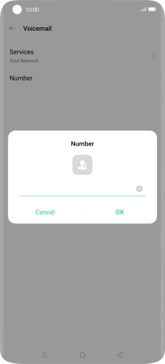 Key in +447953222222 and press OK. Key in +447953222222 and press OK.
