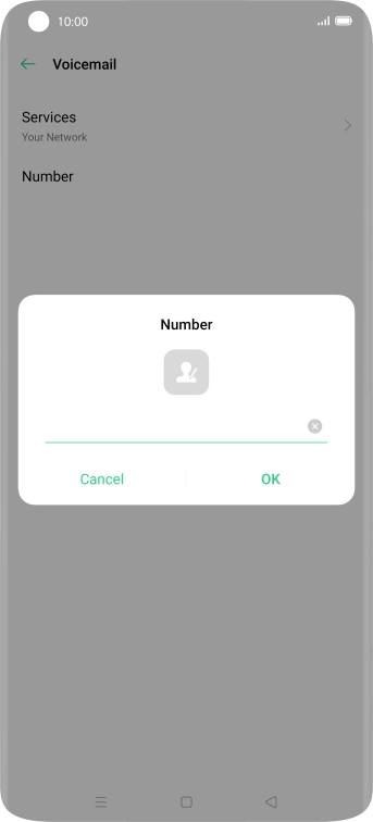 Key in +447953222222 and press OK. Key in +447953222222 and press OK.