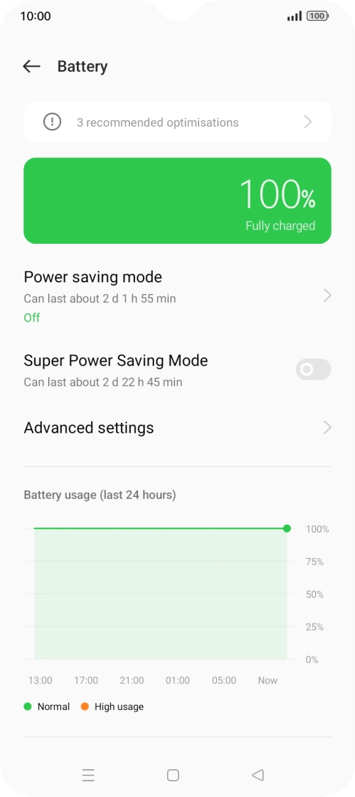 Press Power saving mode. Press Power saving mode.