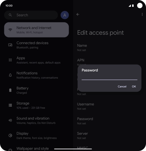 Key in secure and press OK. Key in secure and press OK.