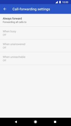 Press the required divert type. Press the required divert type.