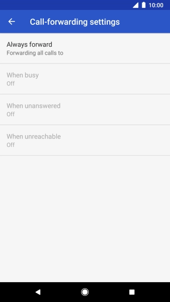Press the required divert type. Press the required divert type.