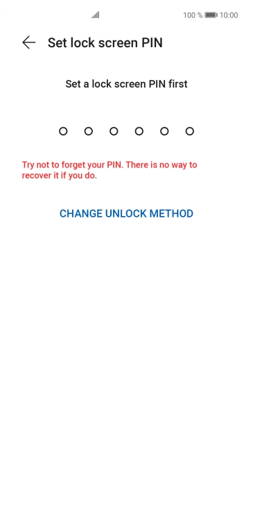 Press CHANGE UNLOCK METHOD. Press CHANGE UNLOCK METHOD.