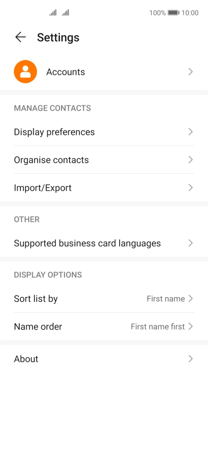 Press Import/Export. Press Import/Export.