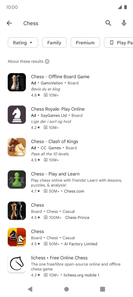 Press the required app. Press the required app.