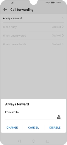 Press DISABLE. Press DISABLE.