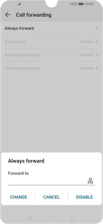 Press DISABLE. Press DISABLE.