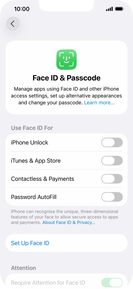 Press Set Up Face ID. Press Set Up Face ID.