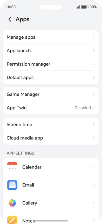 Press Manage apps. Press Manage apps.