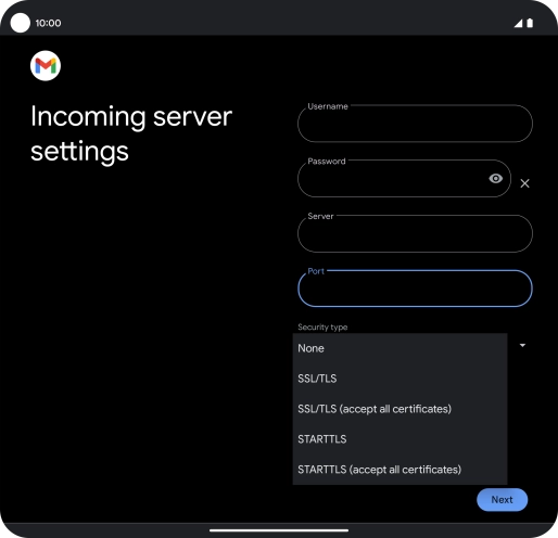 Press SSL/TLS. Press SSL/TLS.
