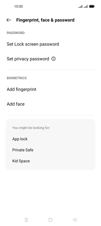 Press Add fingerprint. Press Add fingerprint.