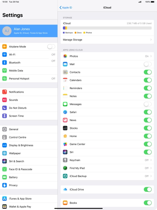 Press iCloud Backup. Press iCloud Backup.