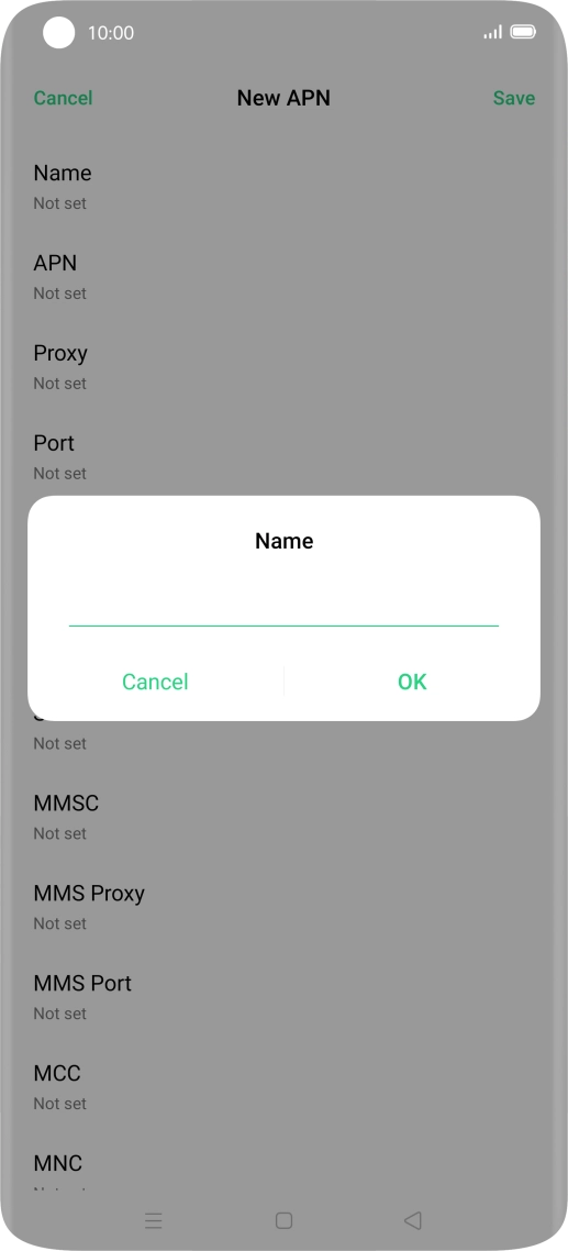 Key in EE Internet and press OK. Key in EE Internet and press OK.