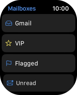 Press the required email account. Press the required email account.