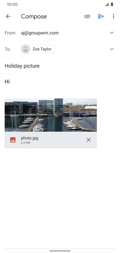 Press the send icon when you've finished your email. Press the send icon when you've finished your email.