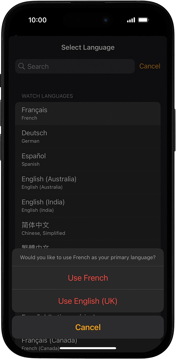 On your phone: Press Use ‹language›. On your phone: Press Use ‹language›.