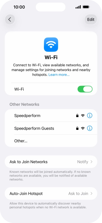 Press the required Wi-Fi network and key in the password for the Wi-Fi network. Press the required Wi-Fi network and key in the password for the Wi-Fi network.
