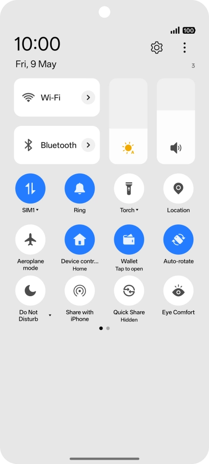 Press the settings icon. Press the settings icon.