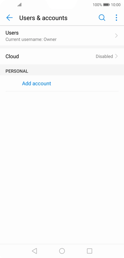 Press Add account. Press Add account.