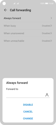Press DISABLE. Press DISABLE.