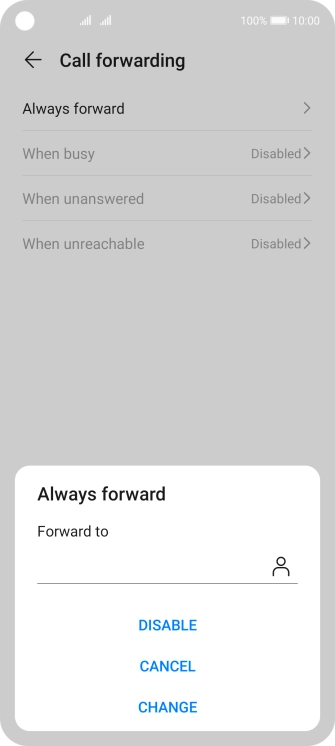 Press DISABLE. Press DISABLE.