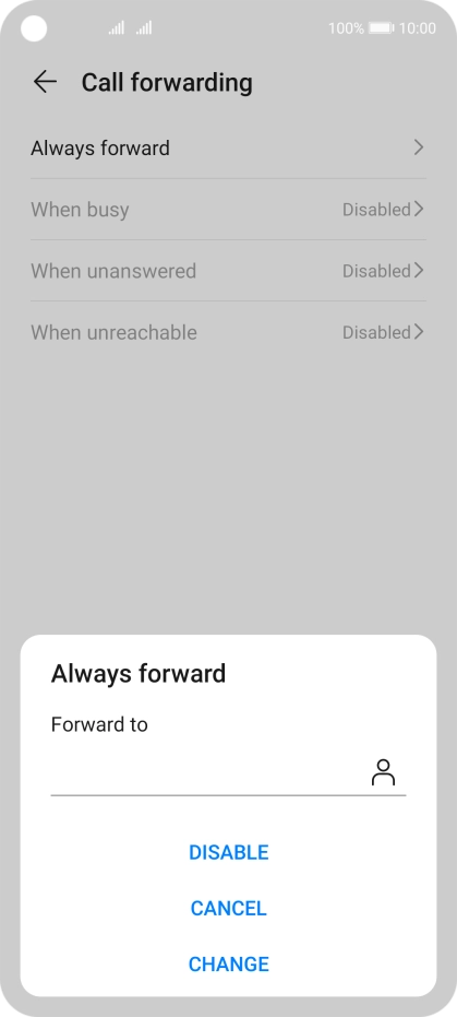 Press DISABLE. Press DISABLE.