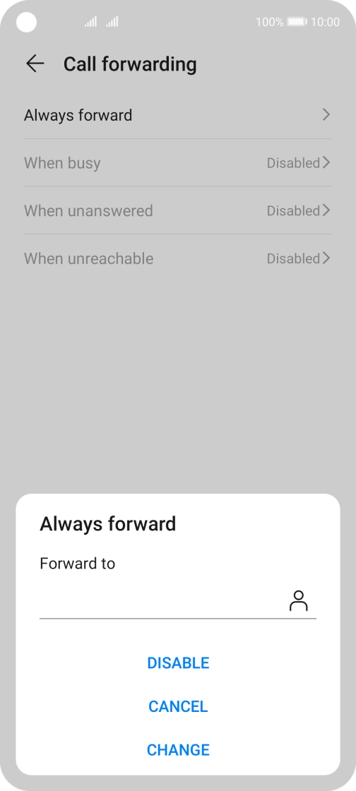 Press DISABLE. Press DISABLE.