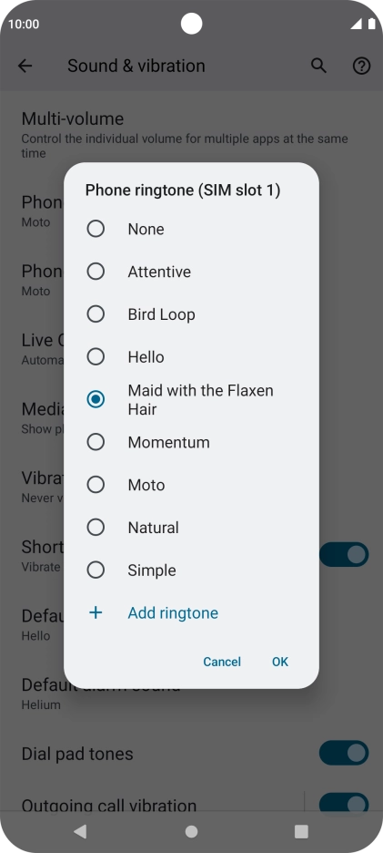 Once you've found a ring tone you like, press OK. Once you've found a ring tone you like, press OK.