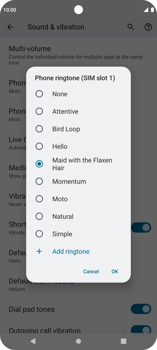 Once you've found a ring tone you like, press OK. Once you've found a ring tone you like, press OK.