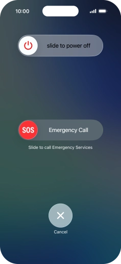Press and drag the power off icon right. Press and drag the power off icon right.