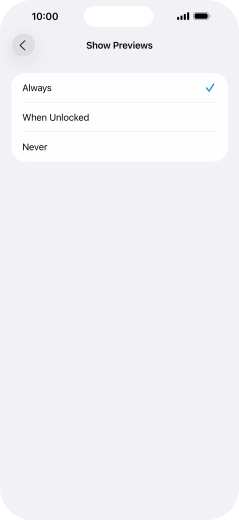 To select notification preview on the lock screen, press Always. To select notification preview on the lock screen, press Always.