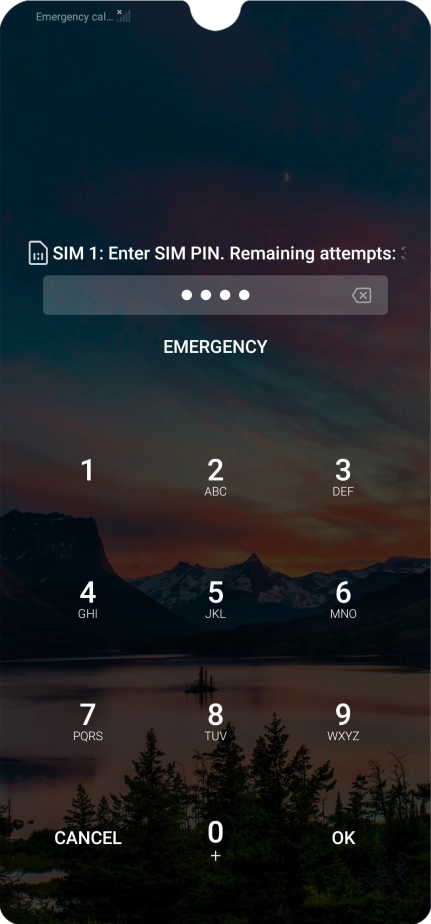 If you're asked to key in your PIN, do so and press OK. The default PIN is 1111. If you're asked to key in your PIN, do so and press OK. The default PIN is 1111.