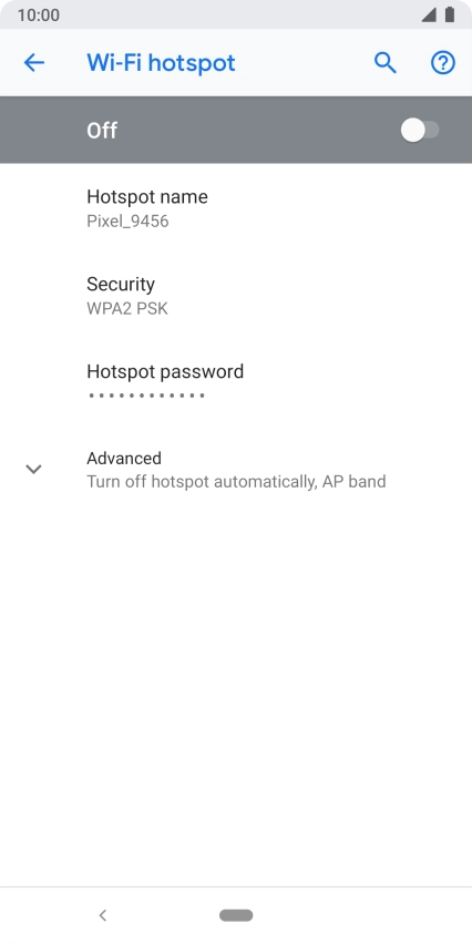 Press Hotspot name. Press Hotspot name.