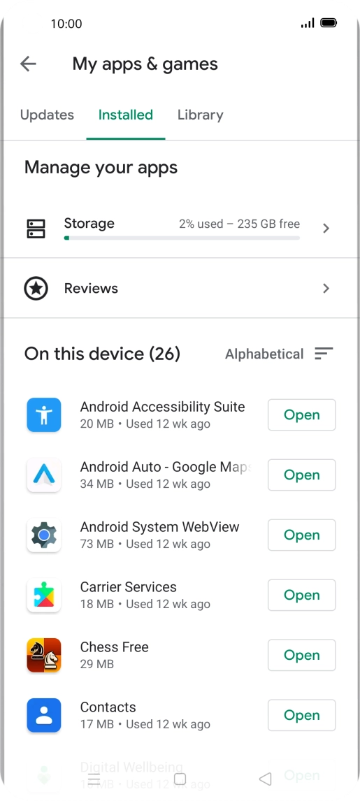 Press the required app. Press the required app.