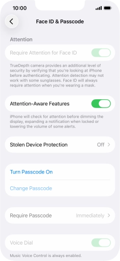 Press Turn Passcode On and key in a phone lock code of your own choice twice. Press Turn Passcode On and key in a phone lock code of your own choice twice.