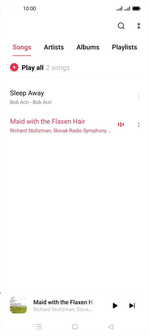 Press the song title at the bottom of the screen. Press the song title at the bottom of the screen.