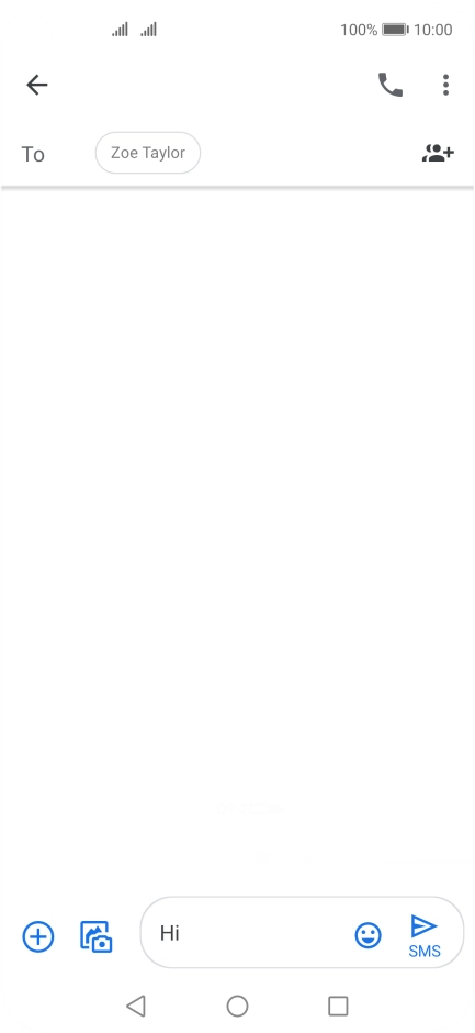 Press the send icon when you've finished your SMS. Press the send icon when you've finished your SMS.