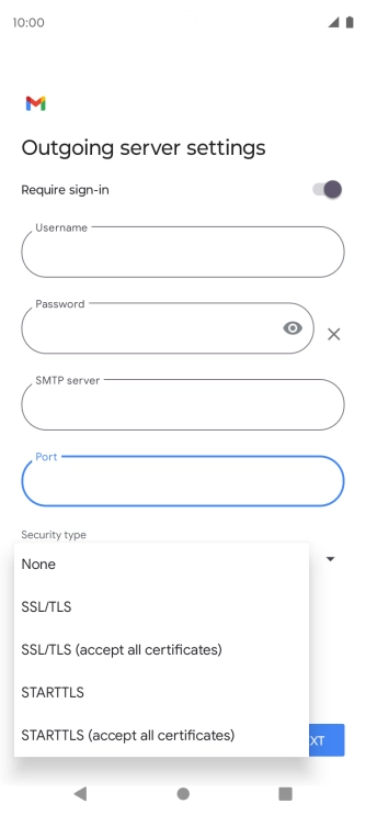 Press SSL/TLS. Press SSL/TLS.