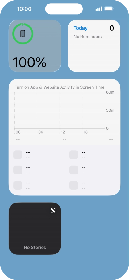Press and hold the required widget until a pop-up menu is displayed. Press and hold the required widget until a pop-up menu is displayed.