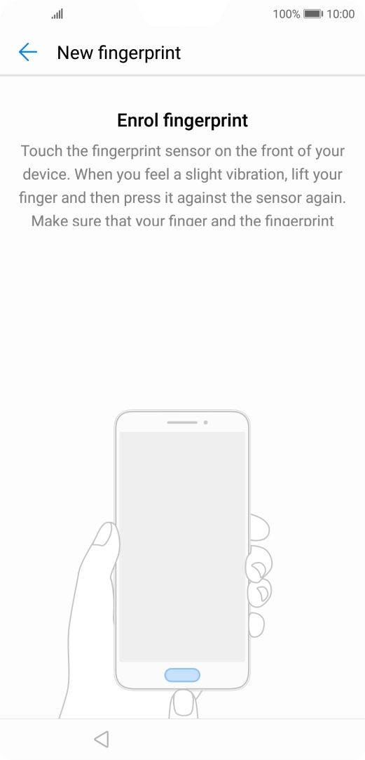 Follow the instructions on the screen to create the phone lock code using your fingerprint. Follow the instructions on the screen to create the phone lock code using your fingerprint.