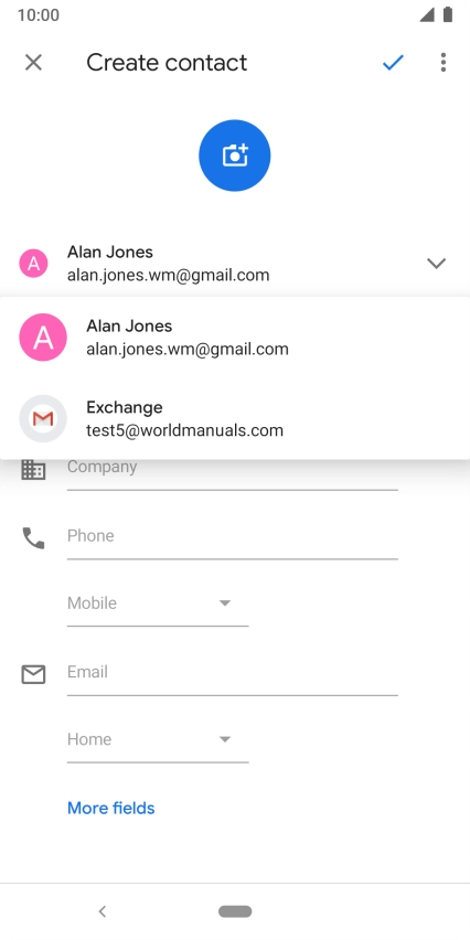Press the required email account. Press the required email account.