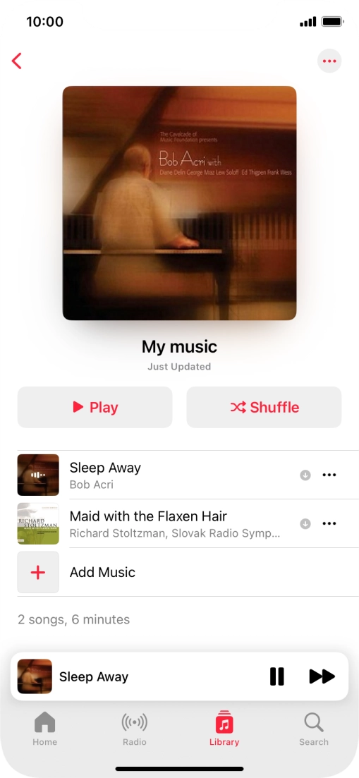 Press the song title. Press the song title.